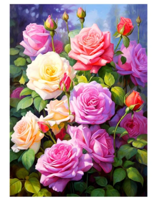 Алмазная мозаика 21х25см Цветы, с мольбертом