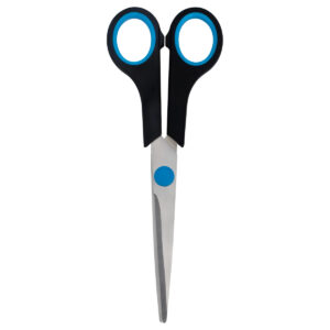 Ножницы 171мм OfficeSpace, черные с синими вставками, ПВХ чехол