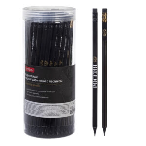 Карандаш чернографитный Hatber Символы России НВ, с ластиком