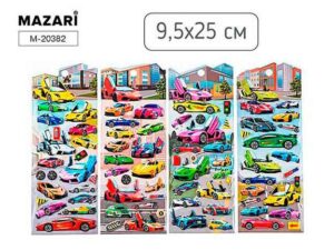 Наклейки Mazari Машинки, 4 диз.