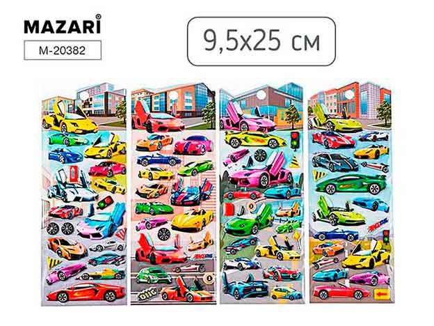 Наклейки Mazari Машинки, 4 диз.