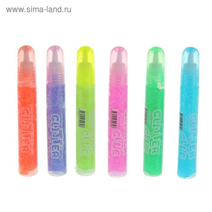 Гель с блестками Mazari 10мл, микс 6 цветов