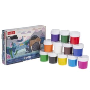Гуашь 12 цв. 20мл Hatber COLORA