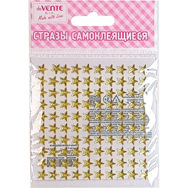 Стразы самоклеящиеся deVENTE Star  8мм золотистые