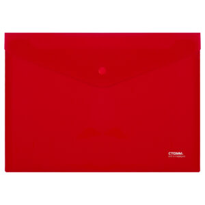 Папка-конверт на кнопке СТАММ А4 180мкм красная