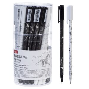 Ручка гелевая Hatber Black&White черная 0,5мм