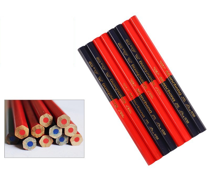 Карандаш двухцветный ChanChenq красно-синий утолщенный, шестиугольный корпус