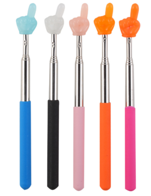 Указка телескопическая Mazari 65см, с пальцем, светится в темноте