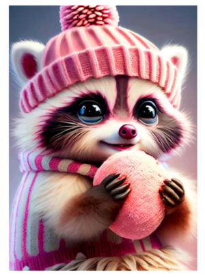 Алмазная мозаика 21х25см Енот, с мольбертом