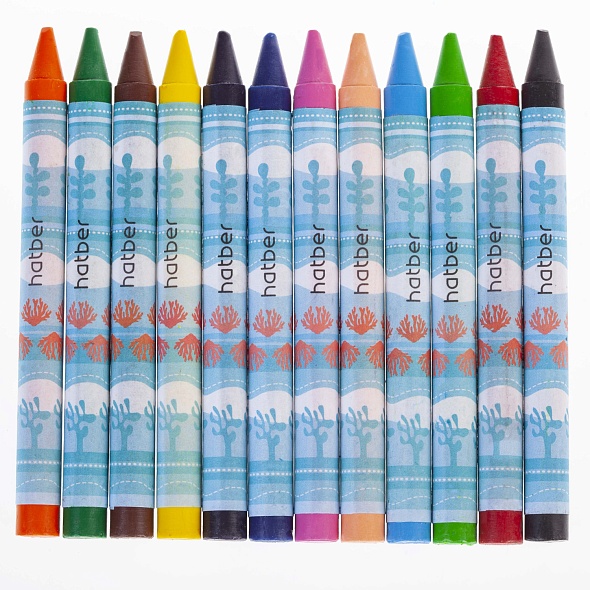 Мелки восковые Hatber Deep Forest 12цв. круглый корпус