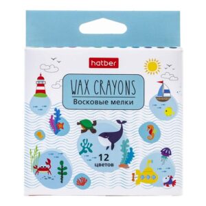 Мелки восковые Hatber Deep Forest 12цв. круглый корпус