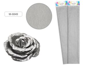 Бумага креповая Mazari 50х250см серебристая