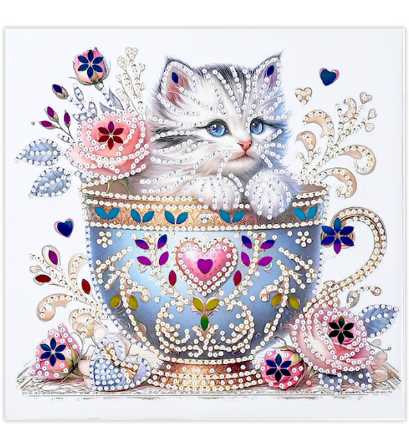 Алмазная мозаика 20х20см Котик