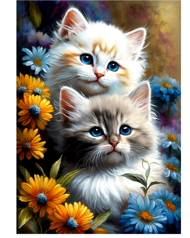 Алмазная мозаика 21х25см Котята, с мольбертом