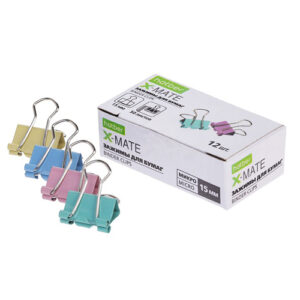 Зажим металлический 15мм цветной Hatber X-Mate