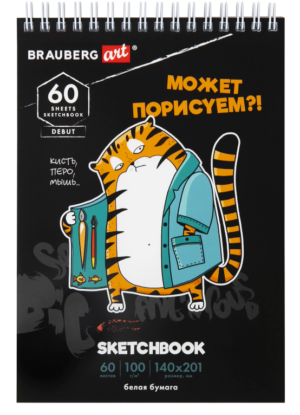 Скетчбук А5  60л BRAUBERG ART Порисуем, гребень