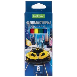 Фломастеры Hatber ECO Дрифт  6цв. к/к
