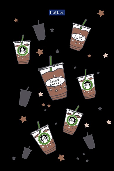 Блокнот 40л. А6 Hatber Coffee Story, клетка. склейка