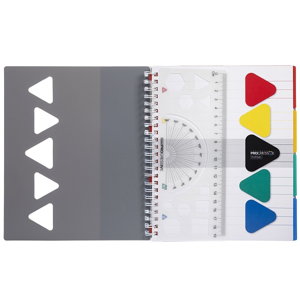 Тетрадь 96л. клетка Hatber PROGRESSIVE CANVAS Серая, пластик.обл. с разделителями