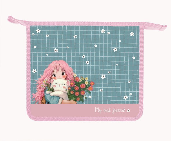 Папка для тетрадей на молнии А5 Hatber Пушистые объятия