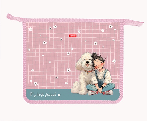 Папка для тетрадей на молнии А5 Hatber Пушистые объятия