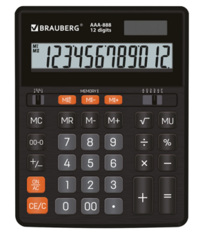 Калькулятор BRAUBERG AAA-888 12-разр. 202х159мм