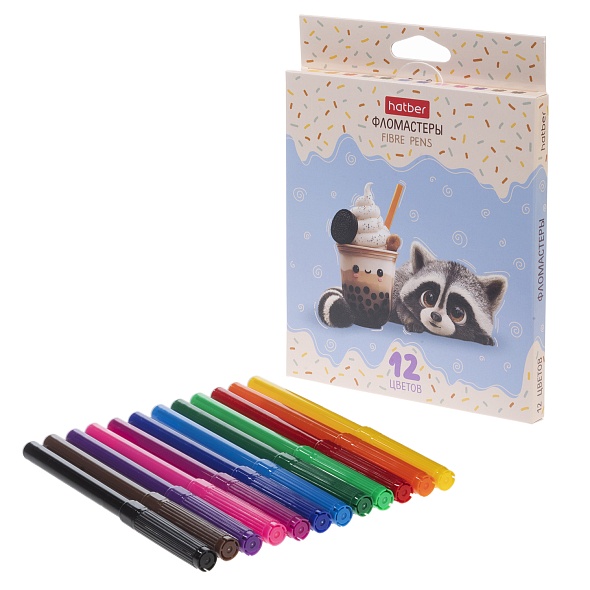 Фломастеры Hatber ВОТ ЕНОТ 12цв. к/к