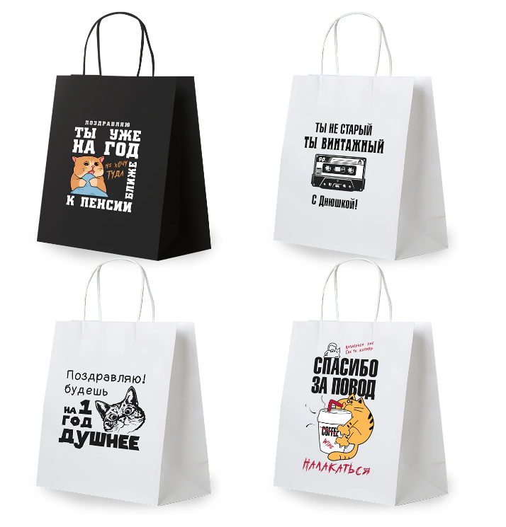 Пакет подарочный бумажный 26х32см ЗОЛОТАЯ СКАЗКА Funny Notes