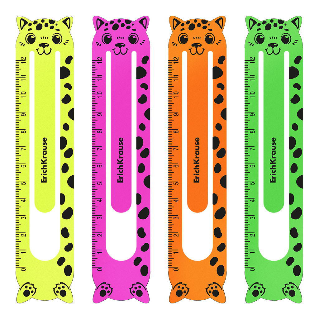 Закладки пластиковые Erich Krause Matt Neon (набор 4шт.) фигурные