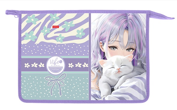 Папка для тетрадей на молнии А4 Hatber Floral Vibe