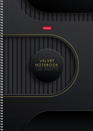 Тетрадь160л. А4 клетка Hatber Velvet style black, 7БЦ на гребне