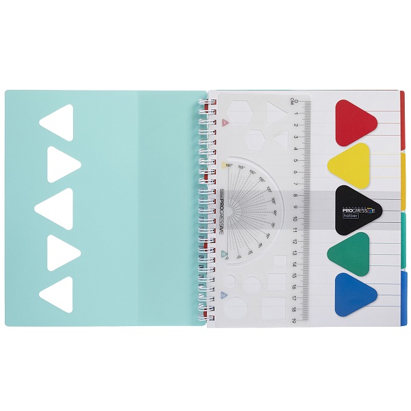 Тетрадь 96л. клетка Hatber PROGRESSIVE CANVAS Бирюза, пластик.обл. с разделителями