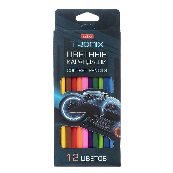 Карандаши цветные Hatber TRONIX 12цв.
