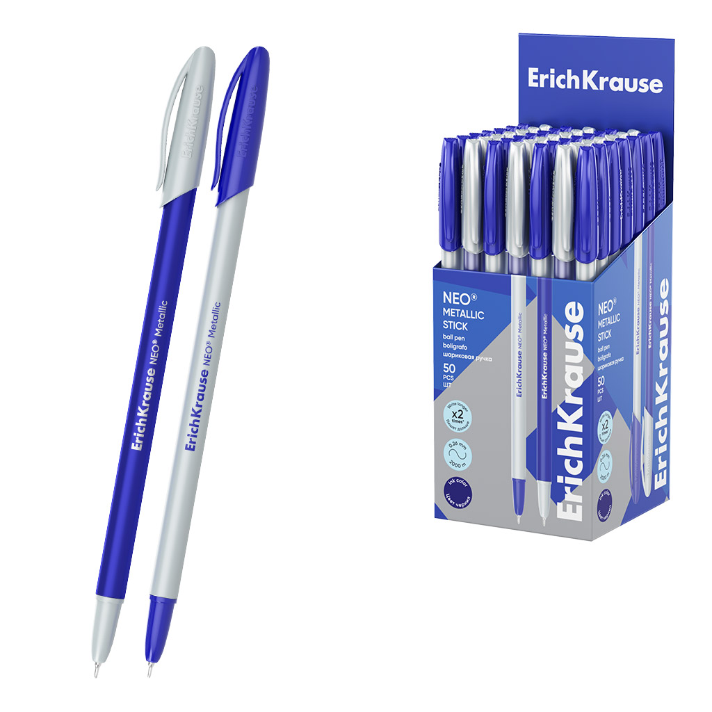 Ручка шариковая Erich Krause Neo Metallic синяя 0,7мм
