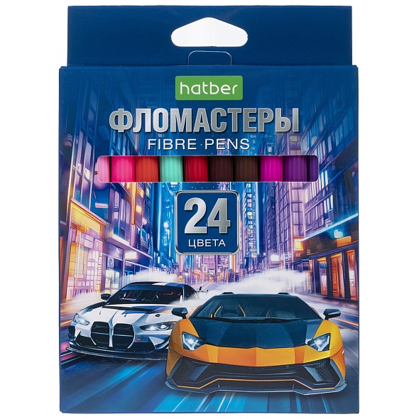 Фломастеры Hatber ECO Дрифт 24цв. к/к