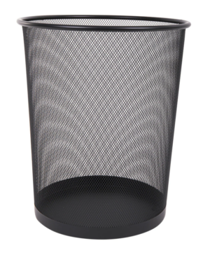 Корзина для бумаг  9л круглая, металлическая, сетчатая, черная