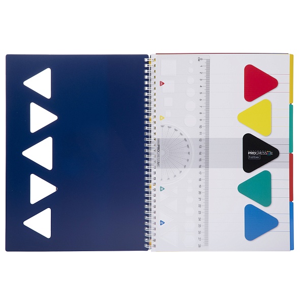 Тетрадь 96л. А4 клетка Hatber PROGRESSIVE CANVAS Синяя, пластик.обл. с разделителями