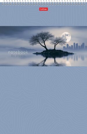 Блокнот 80л. А4 Hatber Лунная ночь, клетка, на спирали
