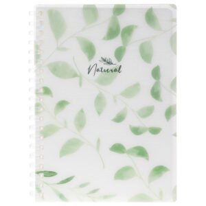 Записная книжка 80л. В6 Hatber NATURAL LEAVES, пластиковая обложка, на спирали