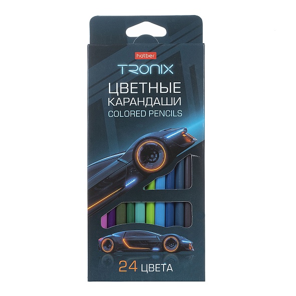 Карандаши цветные Hatber TRONIX 24цв.