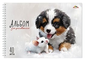 Альбом для рисования 40л. Апплика Милые друзья, на гребне
