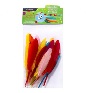 Перья декоративные Alingar 20 шт гладкие, Ассорти (красные, розовые, желтые, синие)