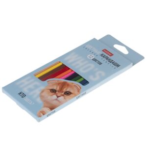 Карандаши цветные Hatber Кто здесь? 12цв. трехгран.корпус