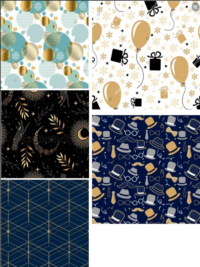 Бумага подарочная 100х70см MILAND Современная коллекция, ассорти 5 дизайнов