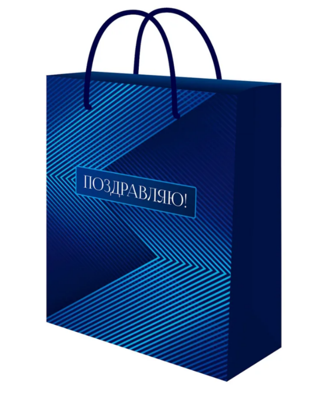 Пакет подарочный бумажный 26,4х32,7см (L) MILAND Классика