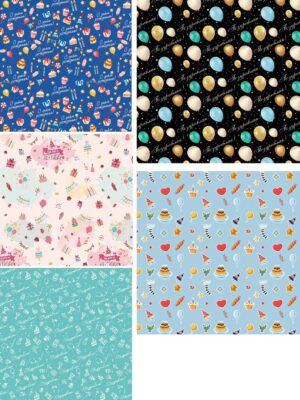 Бумага подарочная 100х70см MILAND Праздничная коллекция, ассорти 5 дизайнов