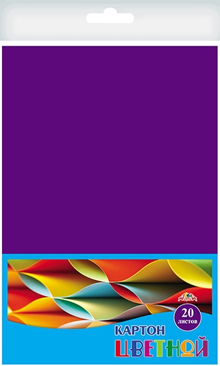 Картон цветной А4 20л. 1цв. Апплика Офис ФИОЛЕТОВЫЙ