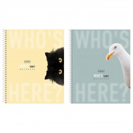 Тетрадь 96л. клетка Hatber Кто здесь?, на спирали