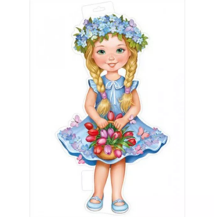 Плакат А3 Девочка в голубом весеннем платье