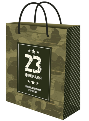 Пакет подарочный бумажный 26,4х32,7см (L) MILAND 23 Февраля!